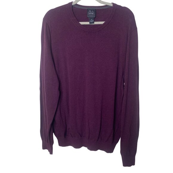 Jos. A. Bank Traveler Sweater Mens XXL Pima Cotton Soft Plum Crewneck Pullover C - Picture 1 of 7
